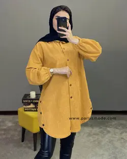 مانتو مخمل بغل دکمه(227104)