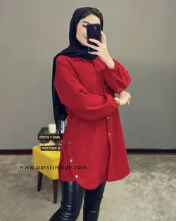 مانتو مخمل بغل دکمه(227104)