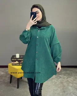 مانتو مخمل بغل دکمه(227104)