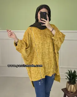 مانتو مخمل طرح دار دو زیپ (278341001)