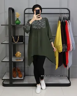 مانتو مغزی دوزی طرح دار(32141)