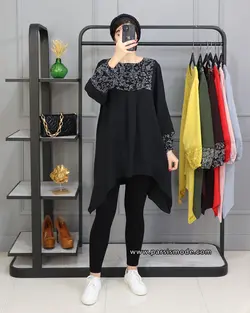 مانتو مغزی دوزی طرح دار(32141)