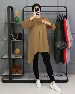 مانتو مغزی دوزی طرح دار(32141)