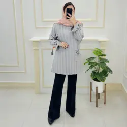 تونیک مانتویی یقه گرد کد329637