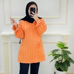 تونیک مانتویی یقه گرد کد329637