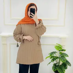 تونیک مانتویی یقه گرد کد329637