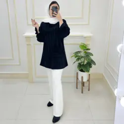 تونیک مانتویی یقه گرد کد329637