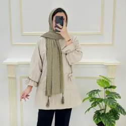 تونیک مانتویی یقه گرد کد329637