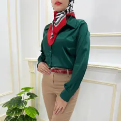 شومیز ساتن یقه مردانه کد 329633