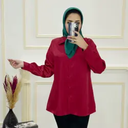 شومیز ساتن یقه مردانه کد 329633