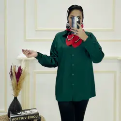 شومیز ساتن یقه مردانه کد 329633