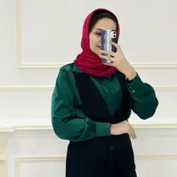 شومیز ساتن یقه مردانه کد 329633