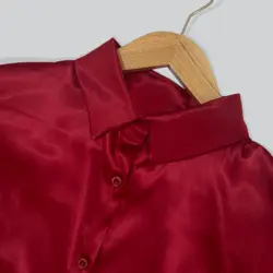 شومیز ساتن یقه مردانه کد 329633