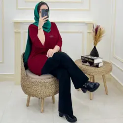 تونیک کرپ حریر یقه پلیسه کد 10814