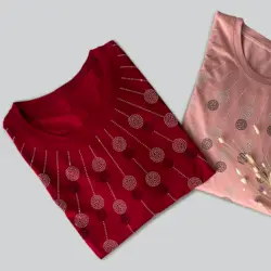 بلوز ویسکوز نگین دار 466101