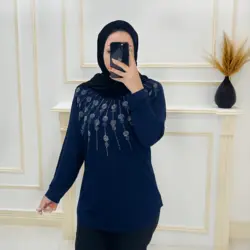 بلوز ویسکوز نگین دار 466101