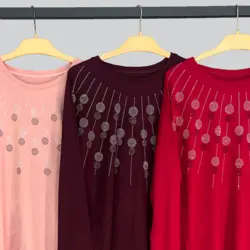 بلوز ویسکوز نگین دار 466101