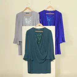 شومیز رومی پولکدار کرپ حریر لاریسا کد 103458