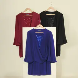 شومیز رومی پولکدار کرپ حریر لاریسا کد 103458