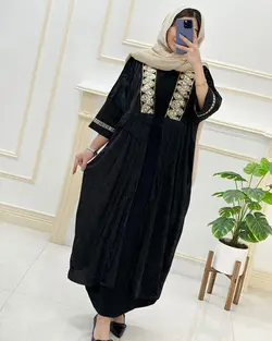 مانتو عبایی مخمل پولک دوزی کد98104