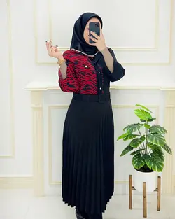 شومیز یقه مردانه ترکیبی تک جیب کد2535501