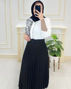 شومیز یقه مردانه ترکیبی تک جیب کد2535501