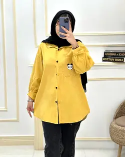 شومیز مانتویی میکرو یقه مردانه تک جیب پاندا کد987154