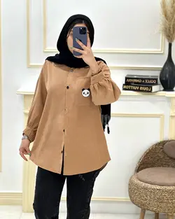 شومیز مانتویی میکرو یقه مردانه تک جیب پاندا کد987154