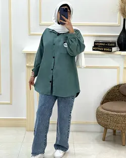 شومیز مانتویی میکرو یقه مردانه تک جیب پاندا کد987154