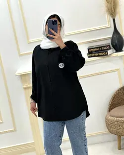 شومیز مانتویی میکرو یقه مردانه تک جیب پاندا کد987154