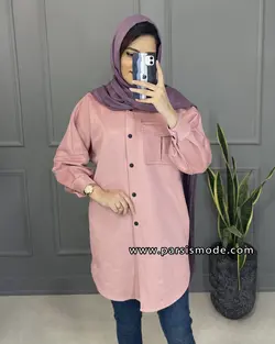 مانتو یقه مردانه تک جیب ( 278101)