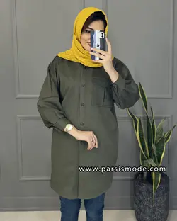 مانتو یقه مردانه تک جیب ( 278101)