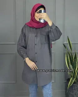 مانتو یقه مردانه تک جیب ( 278101)