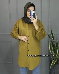 مانتو یقه مردانه تک جیب ( 278101)