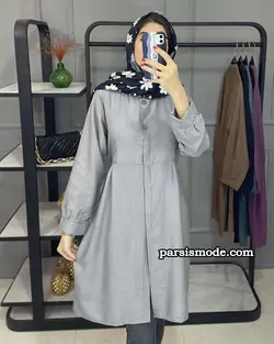 مانتو یقه دیپلمات دو دکمه آزیلا (32140)