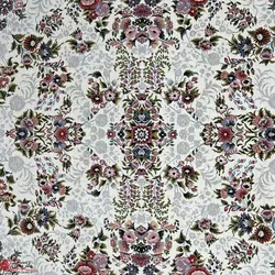 فرش ماشینی شاهکار صفویه-افشان درباری-کد 5700-1200 شانه-3600 تراکم