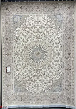 فرش ماشینی خاطره کویر کاشان-طرح مستانه کرم صدفی-1500شانه-4500 تراکم