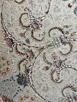 فرش ماشینی شاهکار صفویه-کد 6090-1500 شانه-4500 تراکم