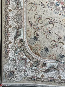 فرش ماشینی شاهکار صفویه-کد 6090-1500 شانه-4500 تراکم