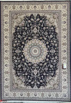 فرش ماشینی جردن-lexa آراز-سرمه ای-1200شانه-3600تراکم