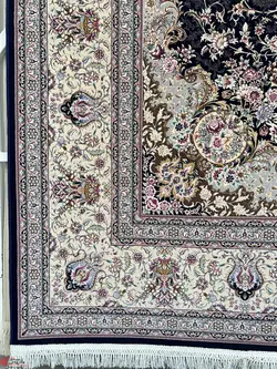 فرش ماشینی جردن-lexa آراز-سرمه ای-1200شانه-3600تراکم