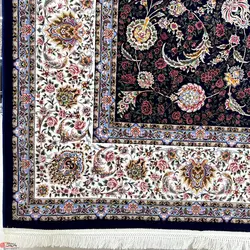 فرش ماشینی جردن-کلکسیون lexa-عقیق سرمه ای-1200 شانه-4000 تراکم
