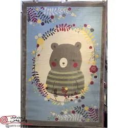 فرش اتاق کودک-فرش پاتریس طرح تدی آبی