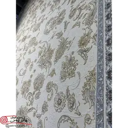 فرش ماشيني قالی سلیمان 1200شانه با تراکم 3600 آکروليک طرح p002 کرم هايبالک