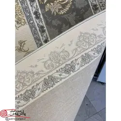 فرش ماشيني قالی سلیمان 1200شانه با تراکم 3600 آکروليک طرح p002 کرم هايبالک