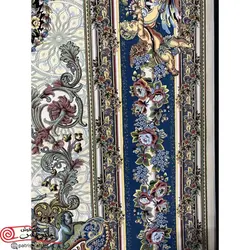 فرش ماشيني خاطره کوير کاشان 1200شانه با تراکم 3600 آکروليک طرح پاریس کرم هايبالک