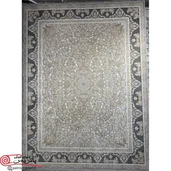 فرش ماشيني خاطره کوير کاشان 1200شانه با تراکم 3600 آکروليک طرح پارلا سیلور هايبالک