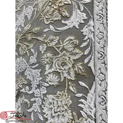 فرش ماشيني خاطره کوير کاشان 1200شانه با تراکم 3600 آکروليک طرح پارلا سیلور هايبالک
