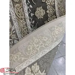 فرش ماشيني خاطره کوير کاشان 1200شانه با تراکم 3600 آکروليک طرح پارلا سیلور هايبالک