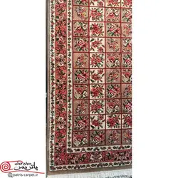 فرش گبه طرح گلفرنگ شکلاتی با تراکم بالا و برند پاتریس